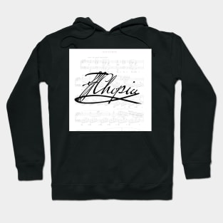 Frédéric Chopin's signature, with his Nocturne in C # minor. Hoodie